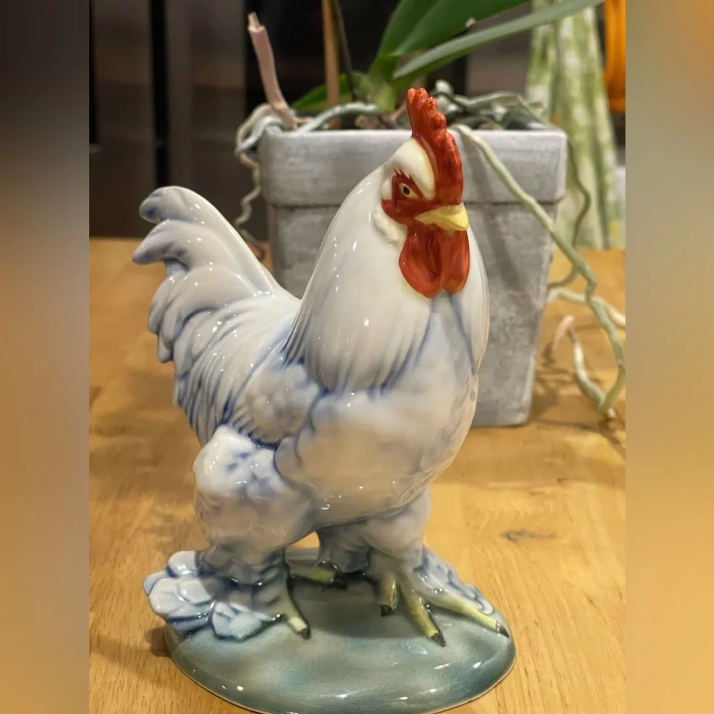 WILL GEORGE - Rooster porcelain figurine 1940s-1950s  In excellent condition - Picture 9 of 14